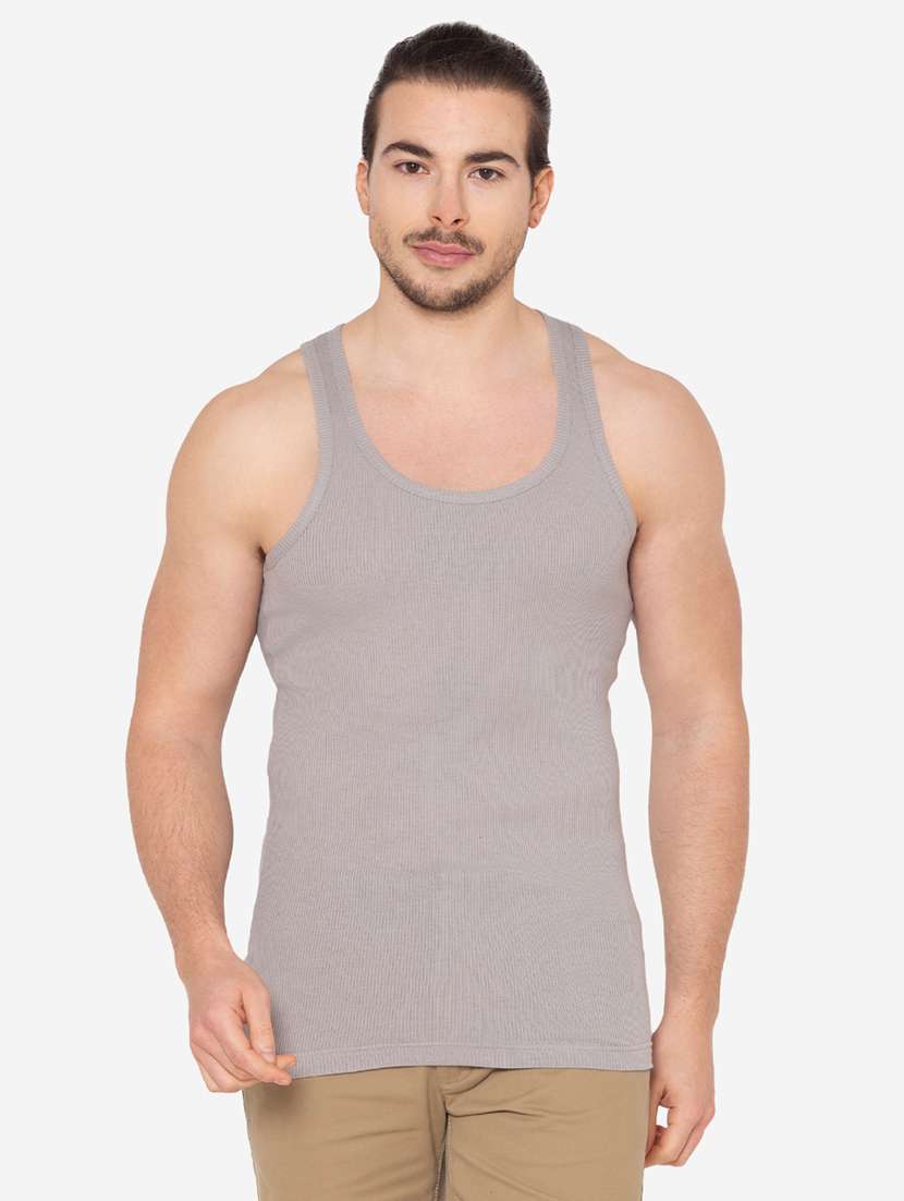 men pack of 2 solid scoop neck vest - 21968032 -  Standard Image - 1