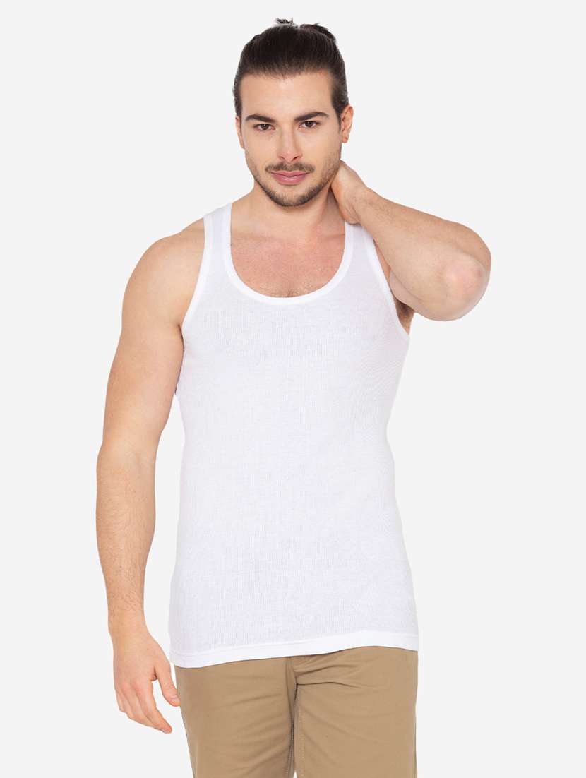men pack of 2 solid scoop neck vest - 21968033 -  Standard Image - 1