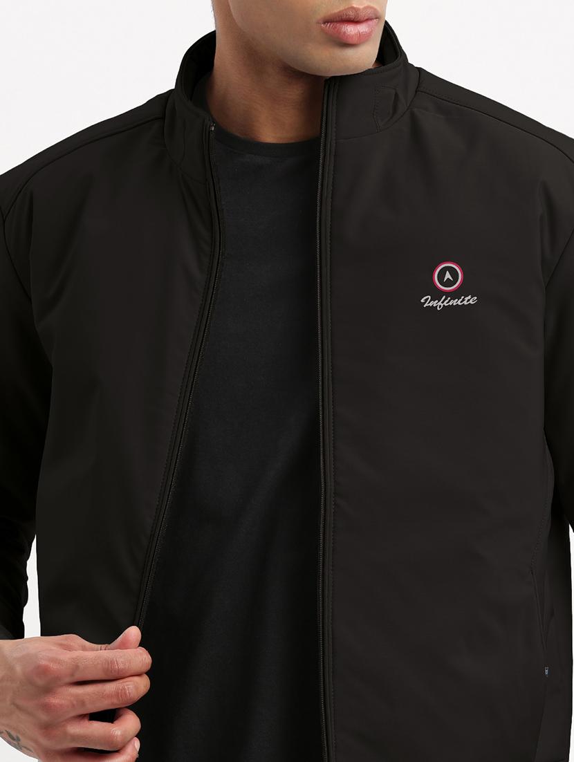 men black solid long sleeve casual jacket - 21968049 - Standard Image - 4