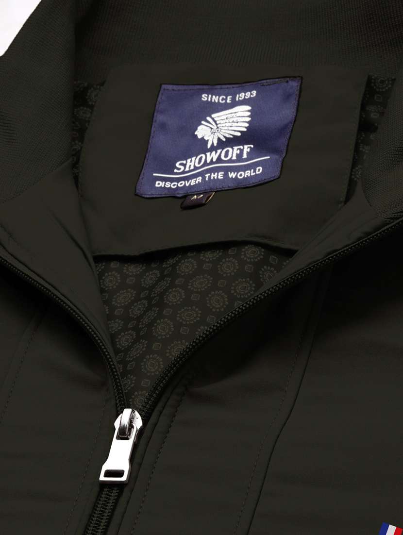 men olive solid long sleeve bomber jacket - 21968050 -  Standard Image - 6