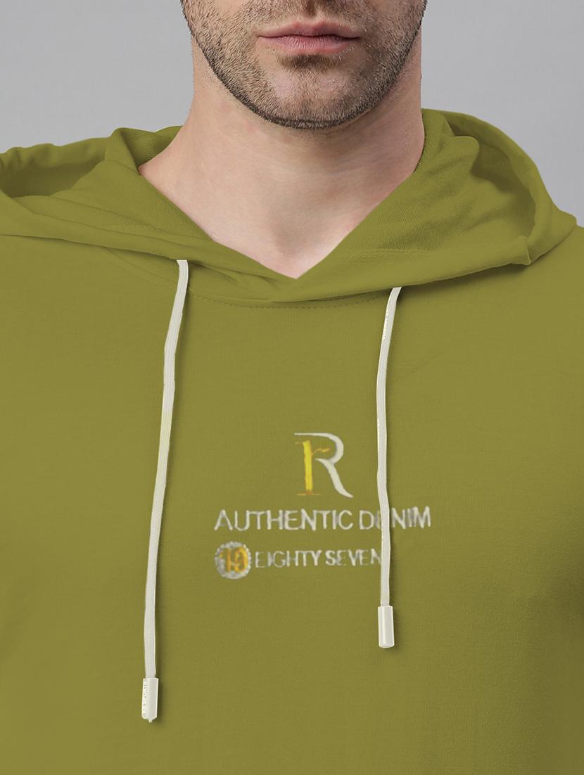 men chest print long sleeve hooded sweatshirt - 21968051 - Standard Image - 4