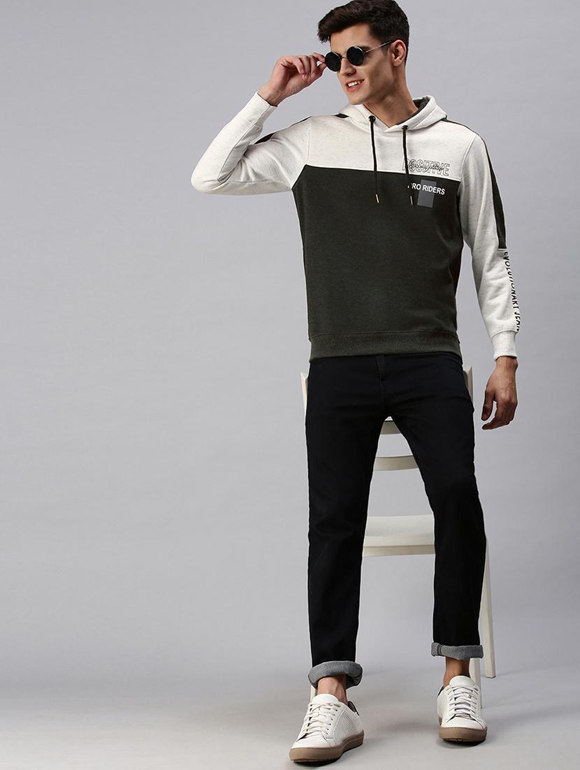 men color block long sleeve hooded sweatshirt - 21968053 - Standard Image - 4