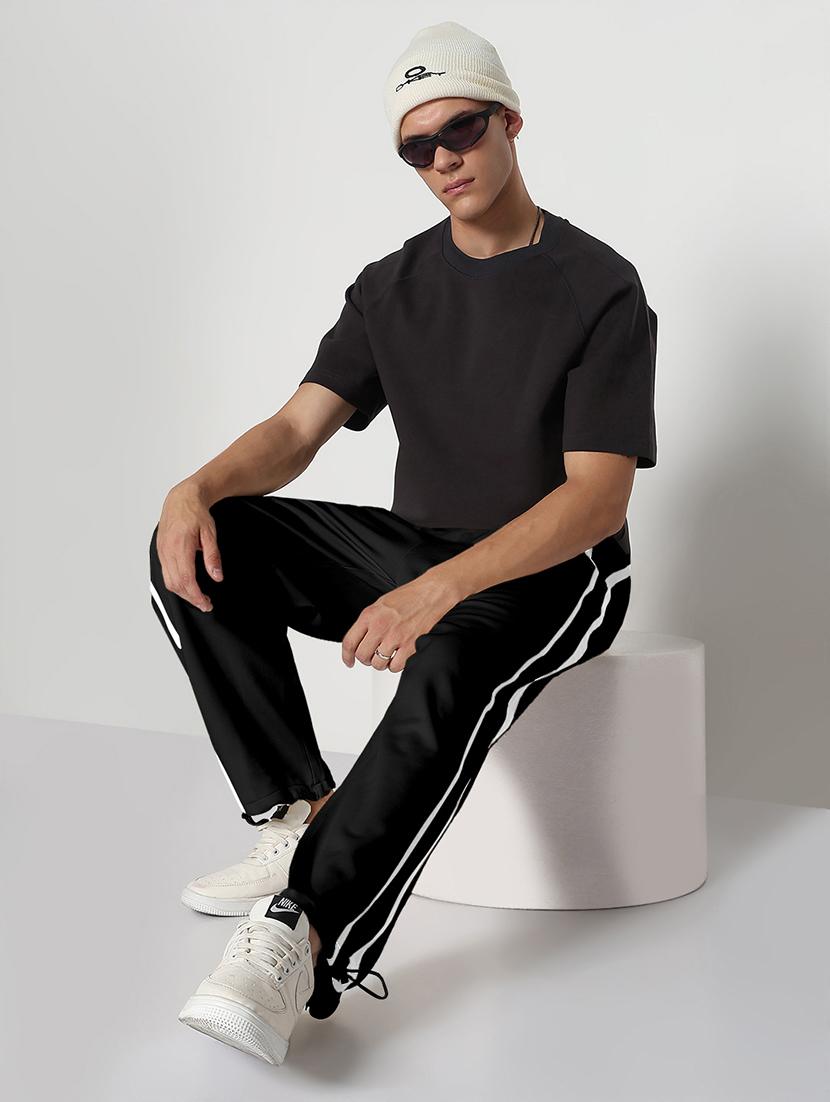 men side taped mid rise full length track pant - 21968056 - Standard Image - 4