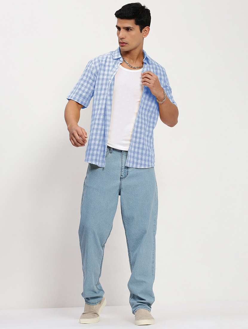 men checkered short sleeve regular fit casual shirt - 21968083 -  Standard Image - 6