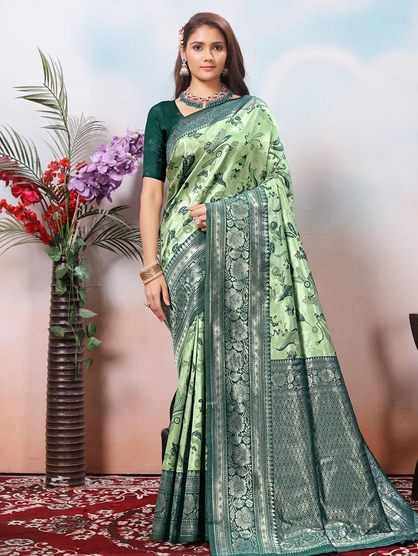 women self design banarasi saree with blouse - 21968094 - Zoom Image - 0