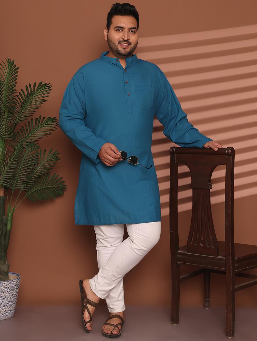men solid mandarin neck long kurta - 21968142 - Zoom Image - 0