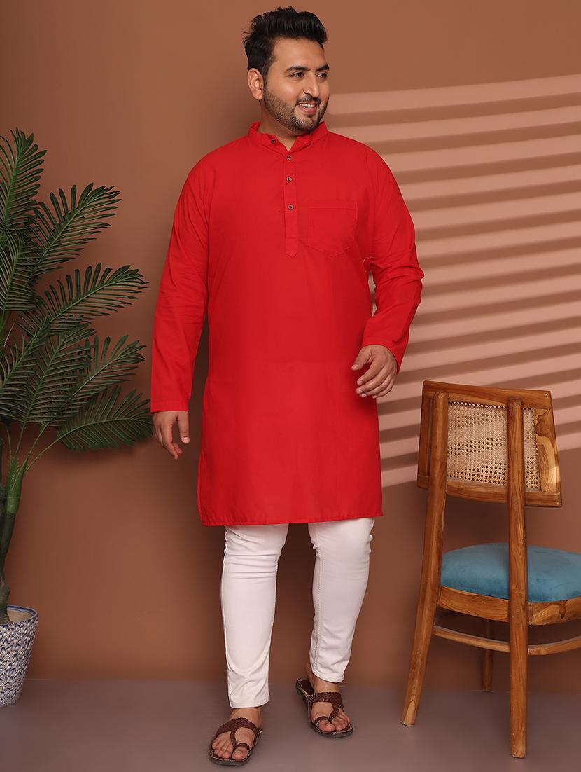 men solid mandarin neck long kurta - 21968144 - Standard Image - 1