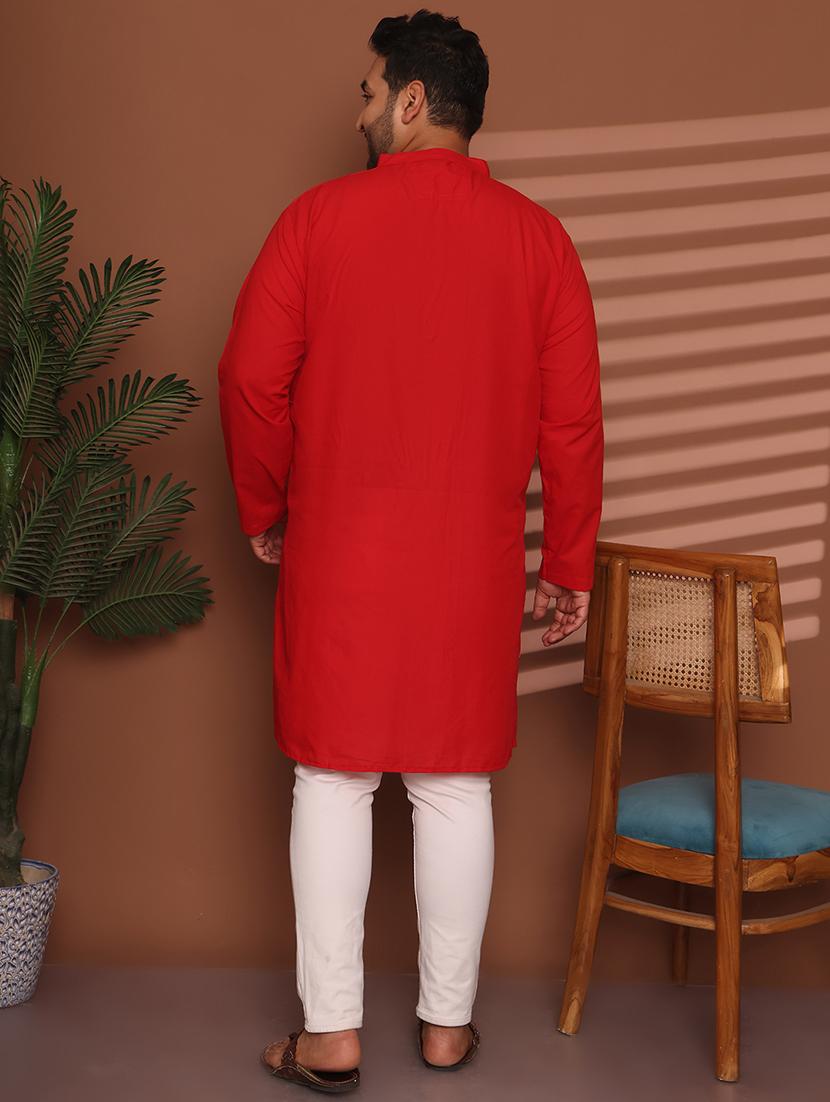 men solid mandarin neck long kurta - 21968144 - Standard Image - 4