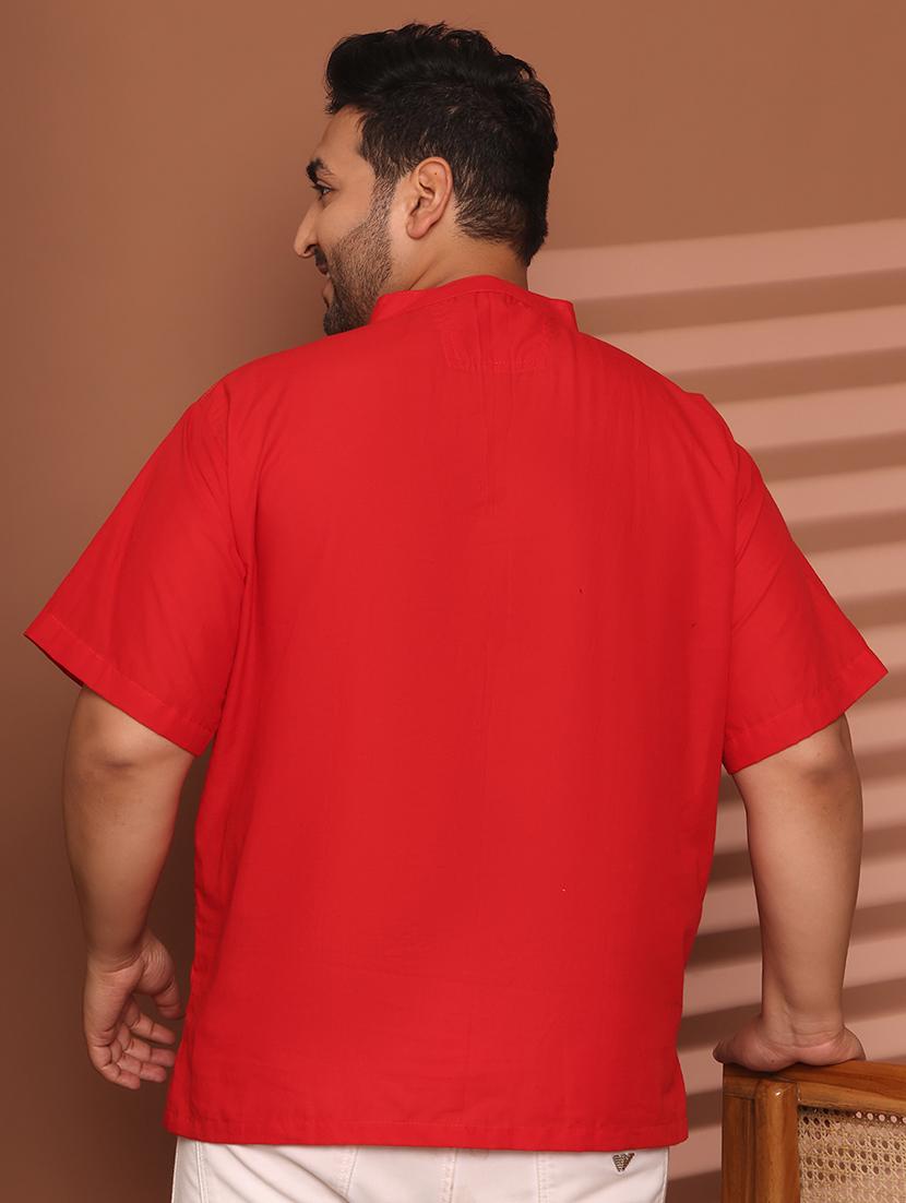 men solid mandarin neck short kurta - 21968145 - Standard Image - 4
