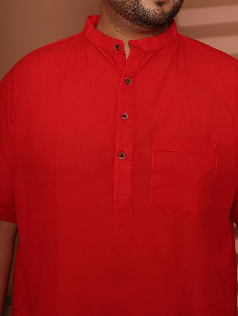 men solid mandarin neck short kurta - 21968145 - Standard Image - 6