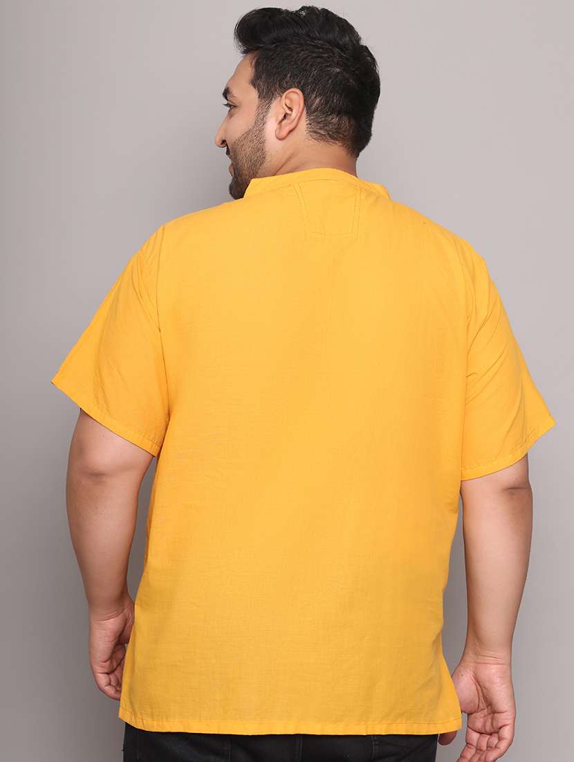 men solid mandarin neck short kurta - 21968147 -  Standard Image - 4