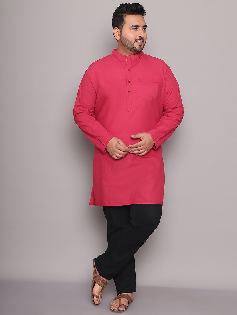 men solid mandarin neck long kurta - 21968148 -  Standard Image - 1