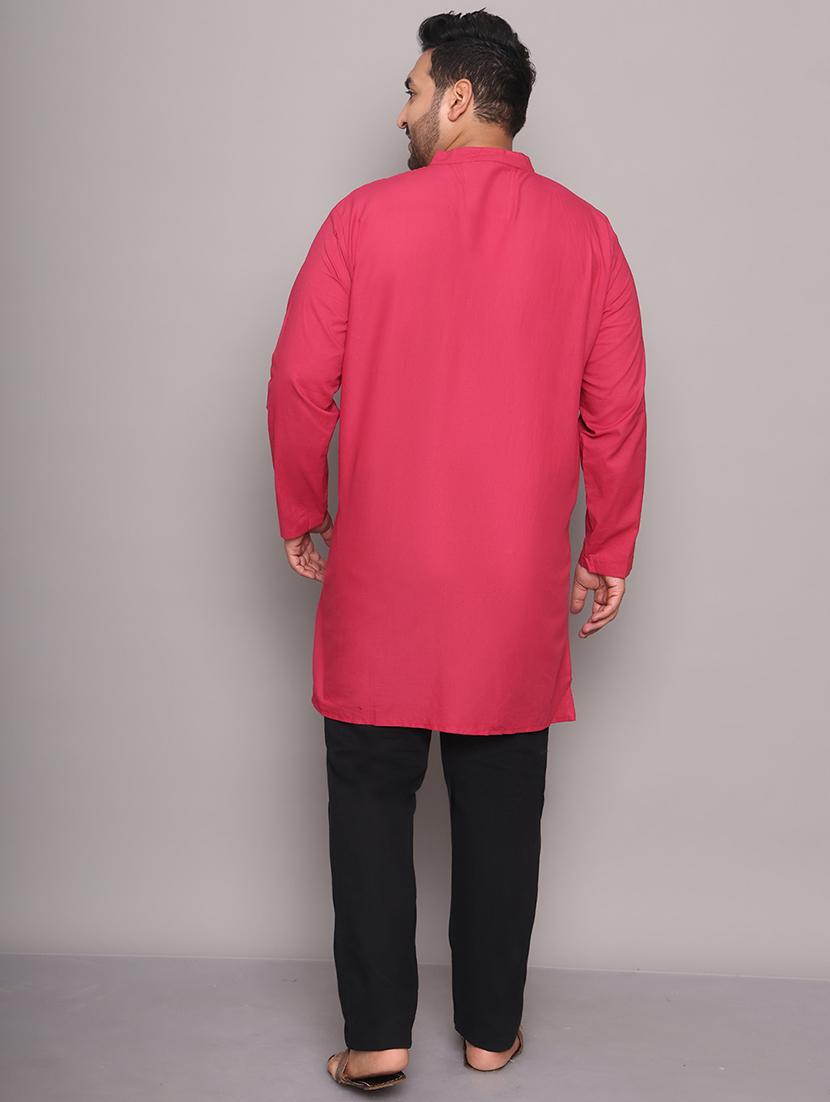 men solid mandarin neck long kurta - 21968148 - Standard Image - 4