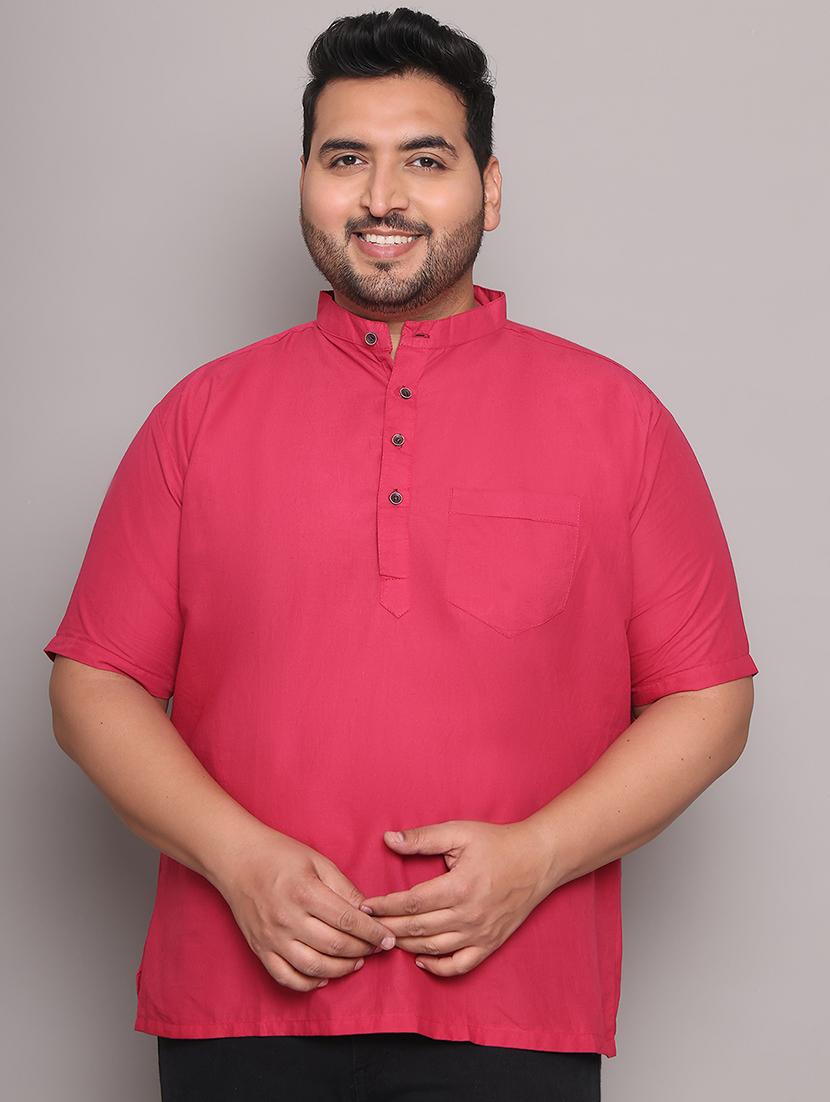 men solid mandarin neck short kurta - 21968149 - Standard Image - 1