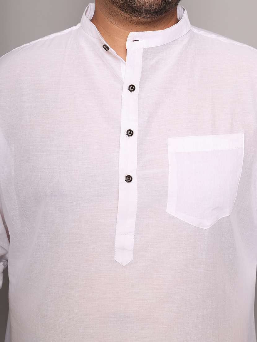 men solid mandarin neck long kurta - 21968150 -  Standard Image - 6