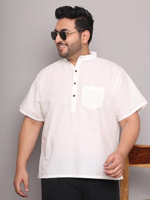 men solid mandarin neck short kurta - 21968151 -  Standard Image - 0