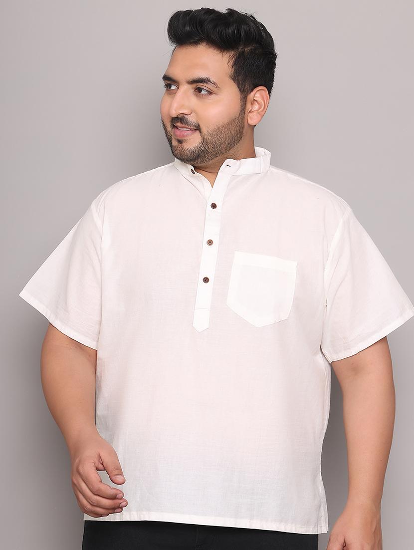 men solid mandarin neck short kurta - 21968151 -  Standard Image - 1