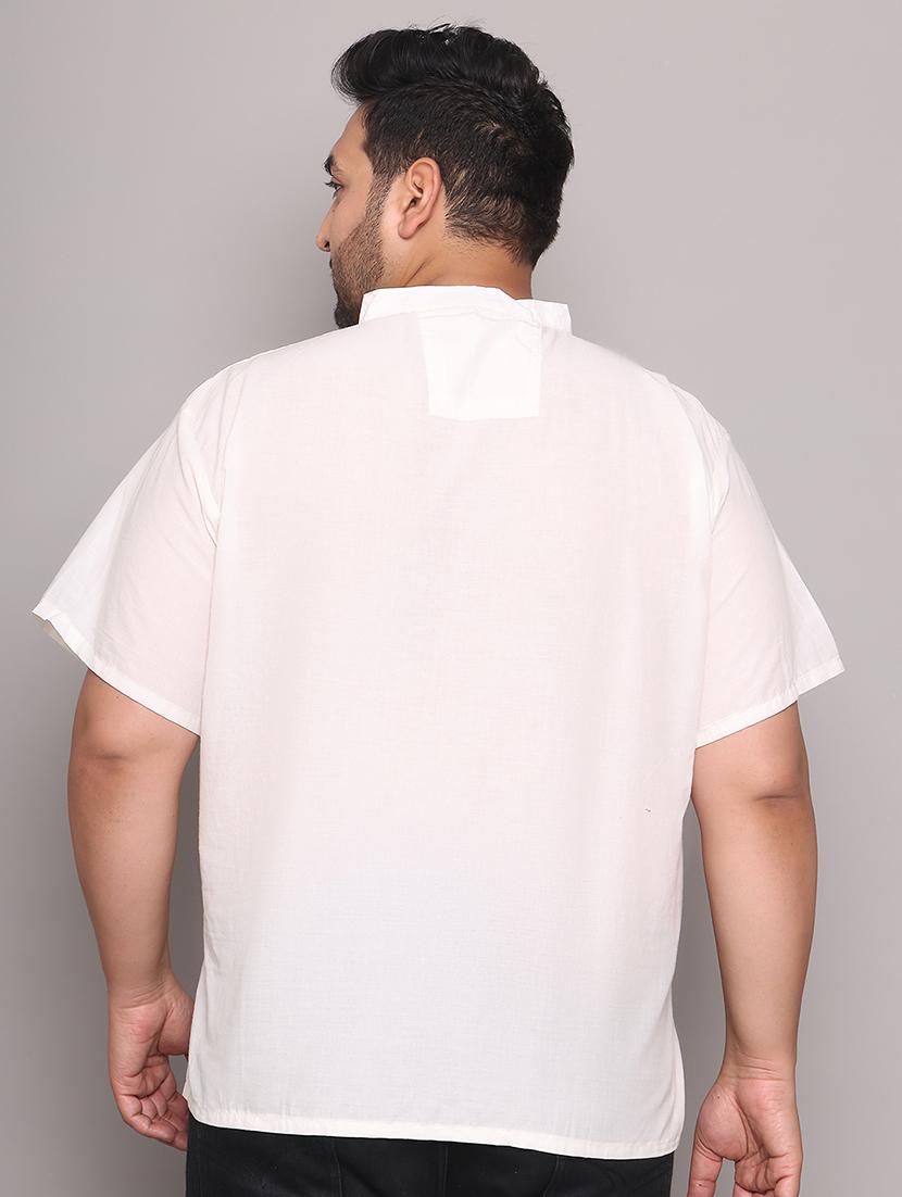 men solid mandarin neck short kurta - 21968151 - Standard Image - 4