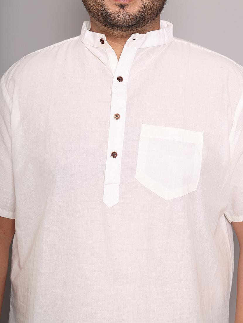 men solid mandarin neck short kurta - 21968151 - Standard Image - 6
