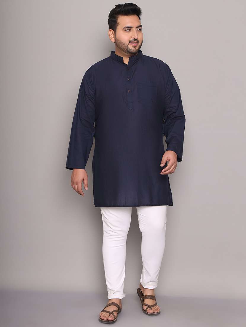 men solid mandarin neck long kurta - 21968152 -  Standard Image - 1