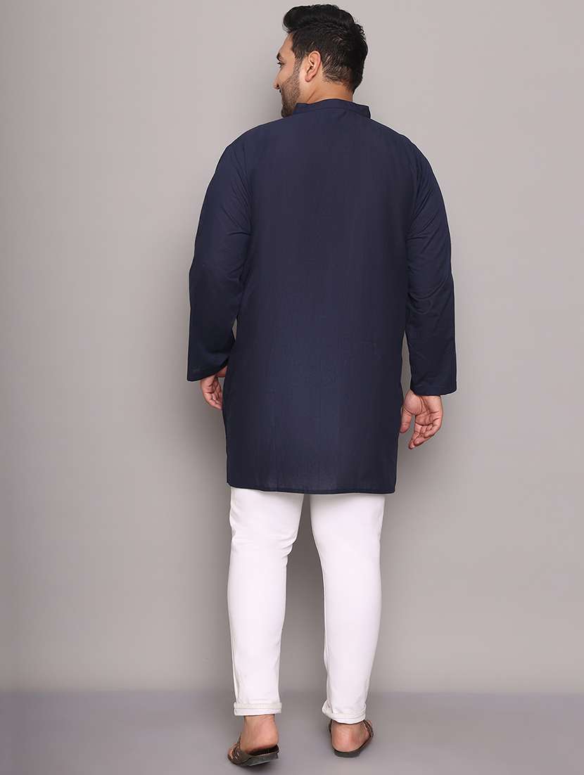 men solid mandarin neck long kurta - 21968152 -  Standard Image - 4