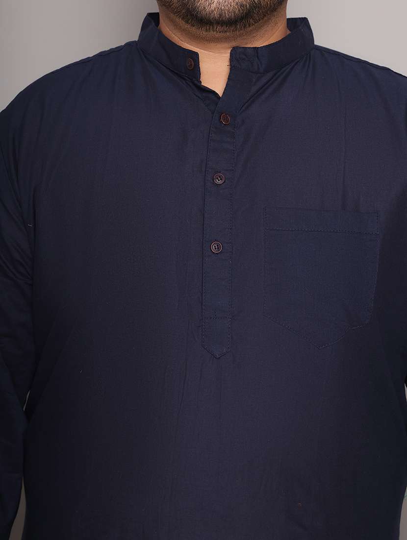 men solid mandarin neck long kurta - 21968152 -  Standard Image - 6
