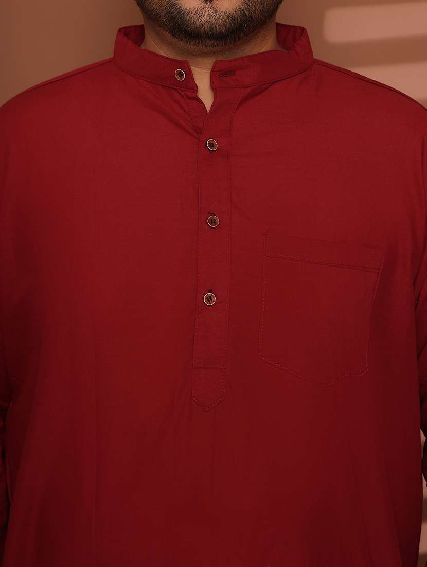 men solid mandarin neck long kurta - 21968154 -  Standard Image - 6