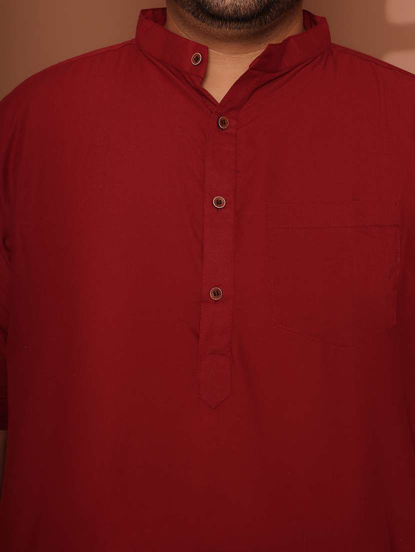 men solid mandarin neck short kurta - 21968155 -  Standard Image - 6