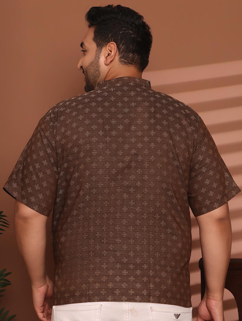 men self design mandarin neck short kurta - 21968157 - Standard Image - 4