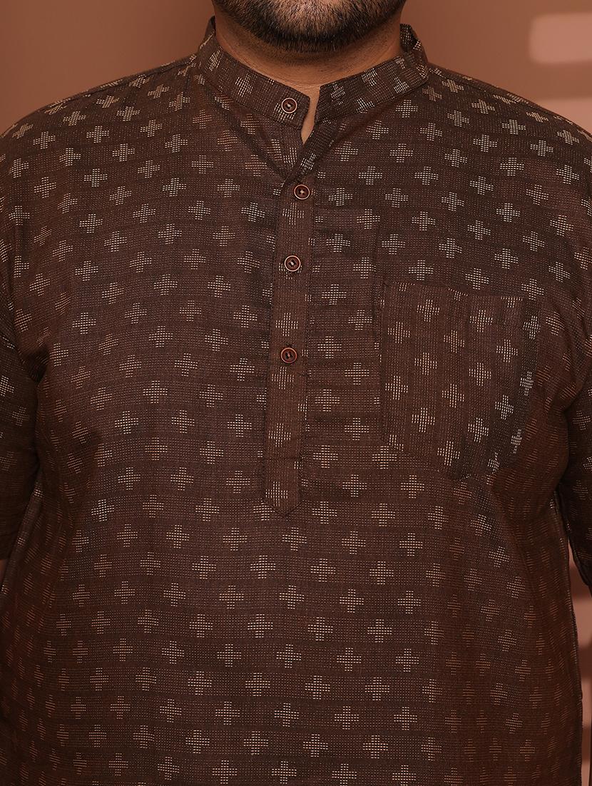 men self design mandarin neck short kurta - 21968157 - Standard Image - 6