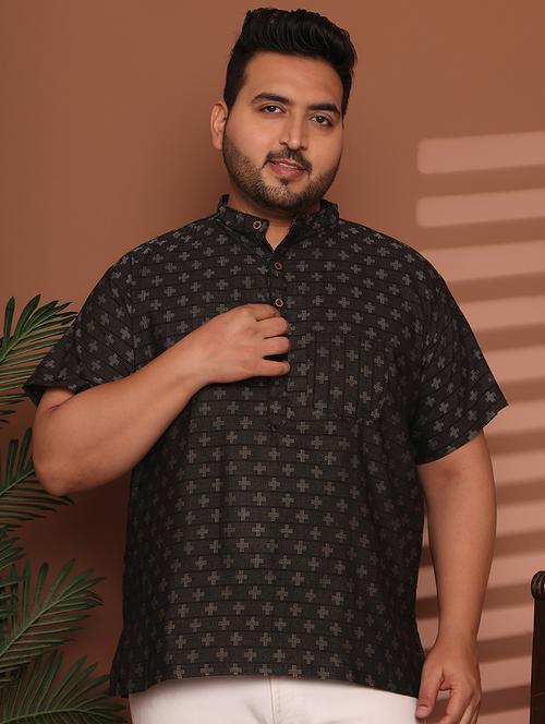 men self design mandarin neck short kurta - 21968159 - Standard Image - 0