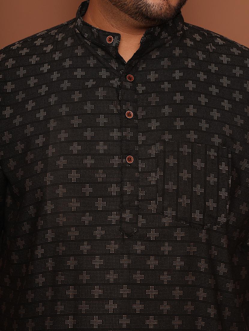 men self design mandarin neck short kurta - 21968159 - Standard Image - 6