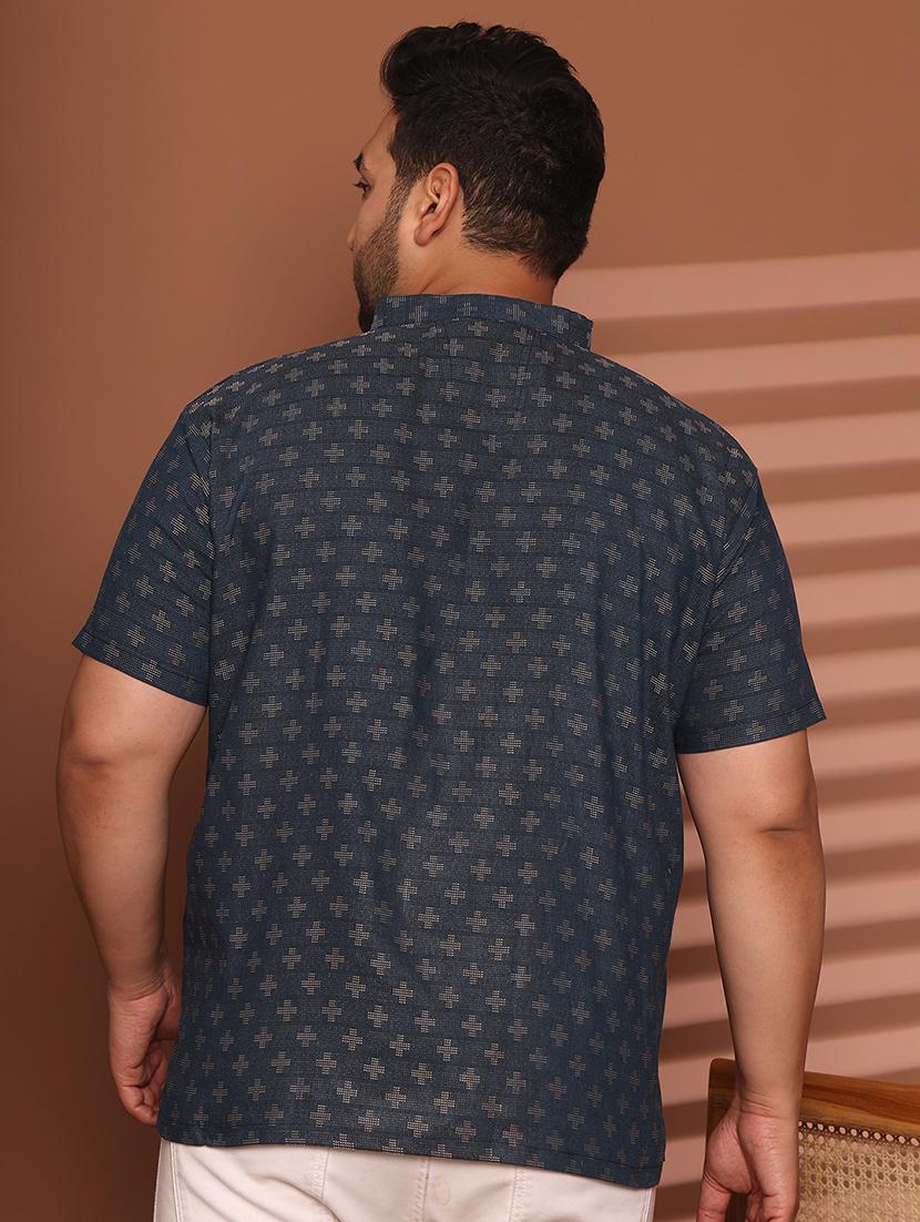 men self design mandarin neck short kurta - 21968163 - Standard Image - 4