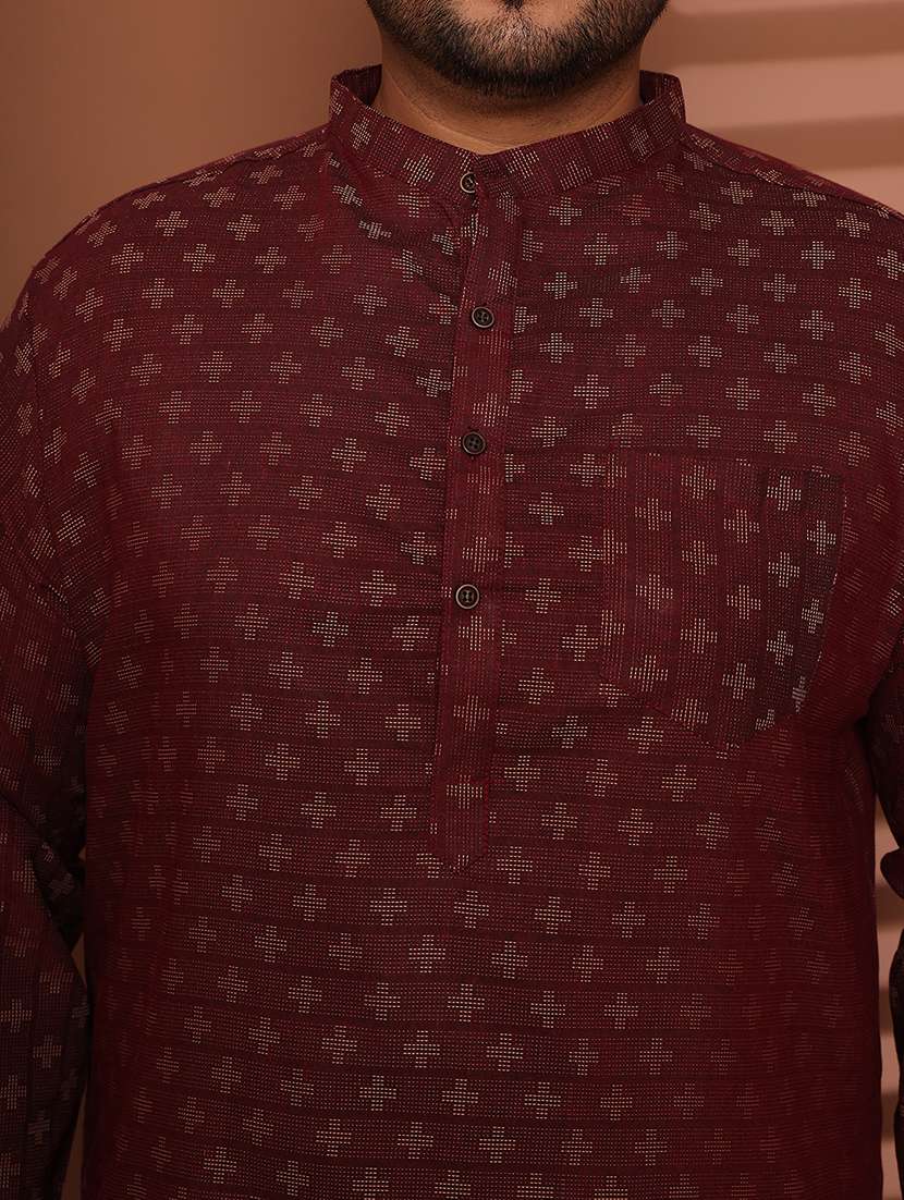 men self design mandarin neck long kurta - 21968164 -  Standard Image - 6