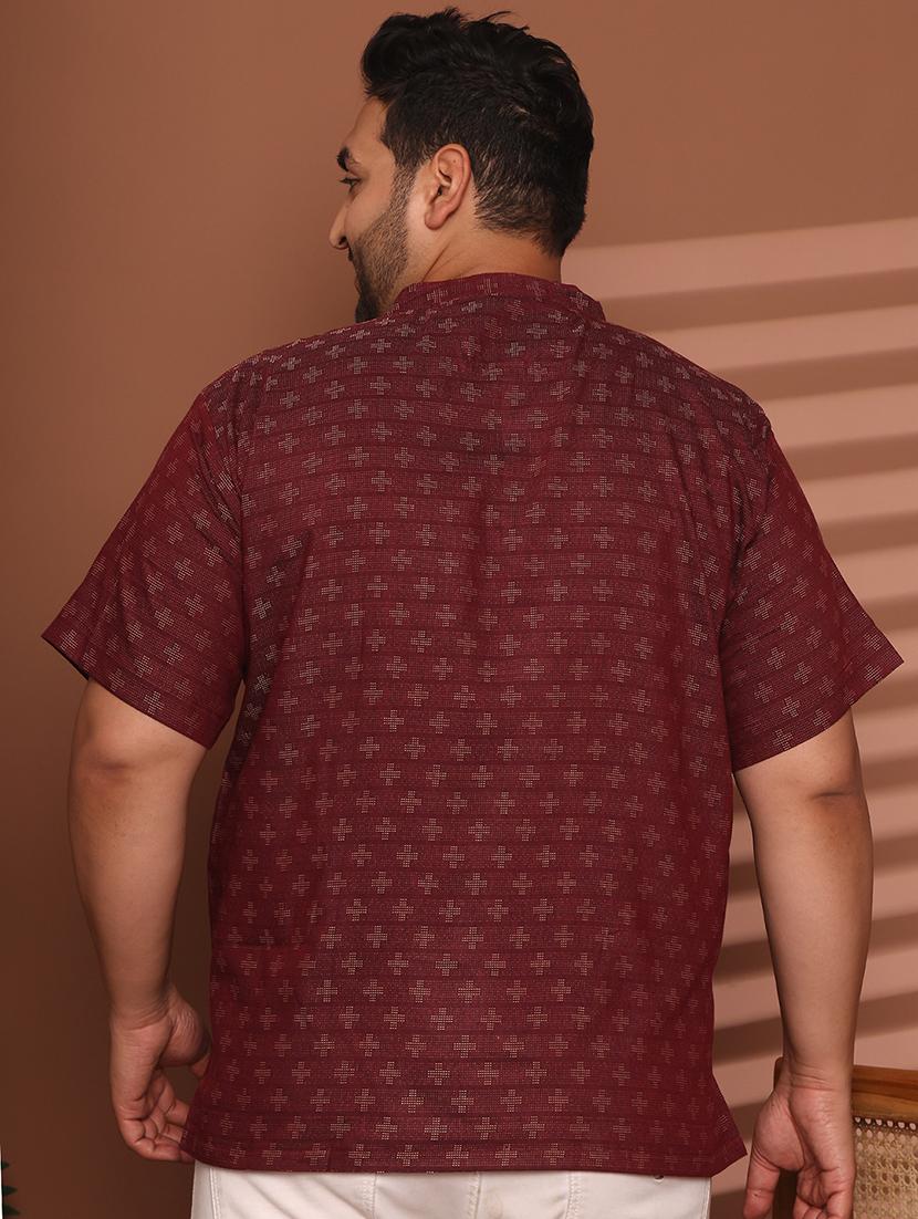 men self design mandarin neck short kurta - 21968165 - Standard Image - 4