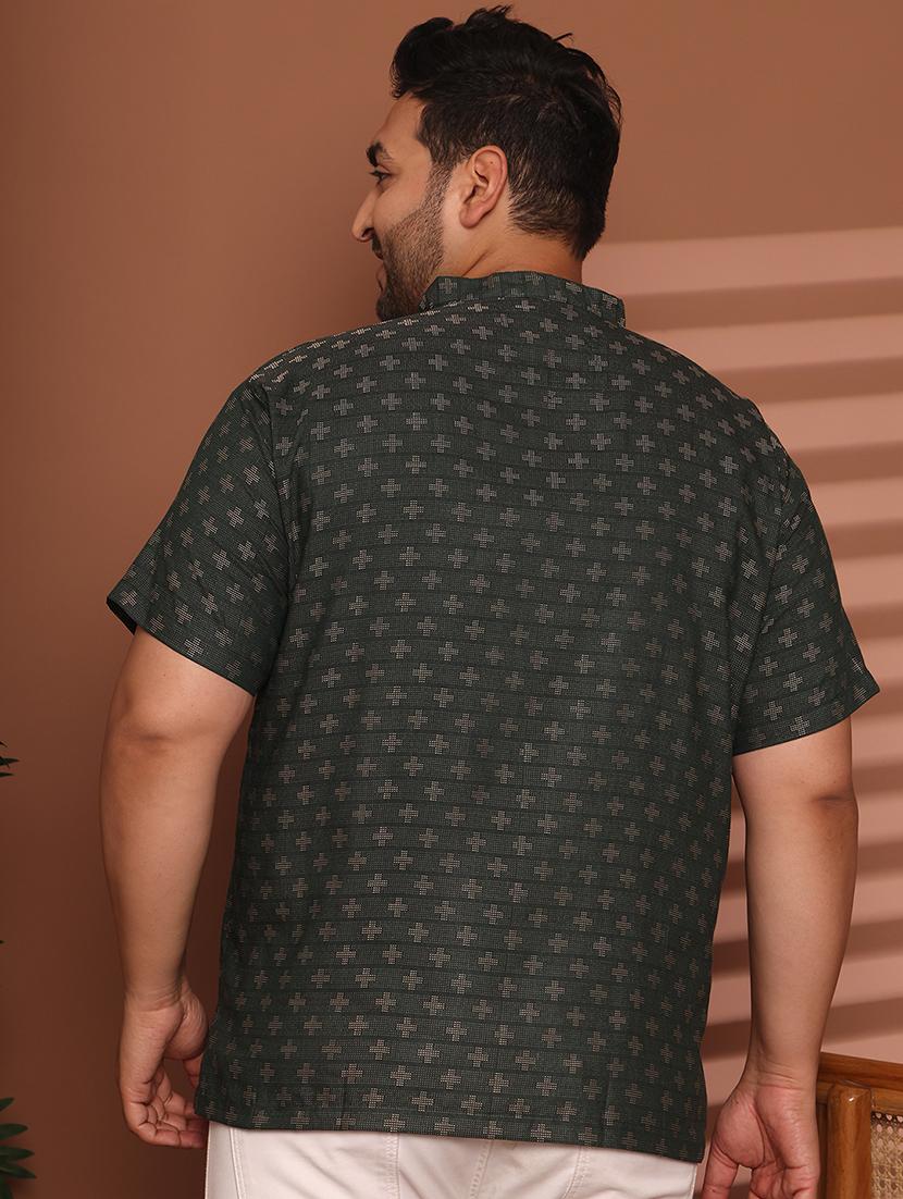 men self design mandarin neck short kurta - 21968167 - Standard Image - 4
