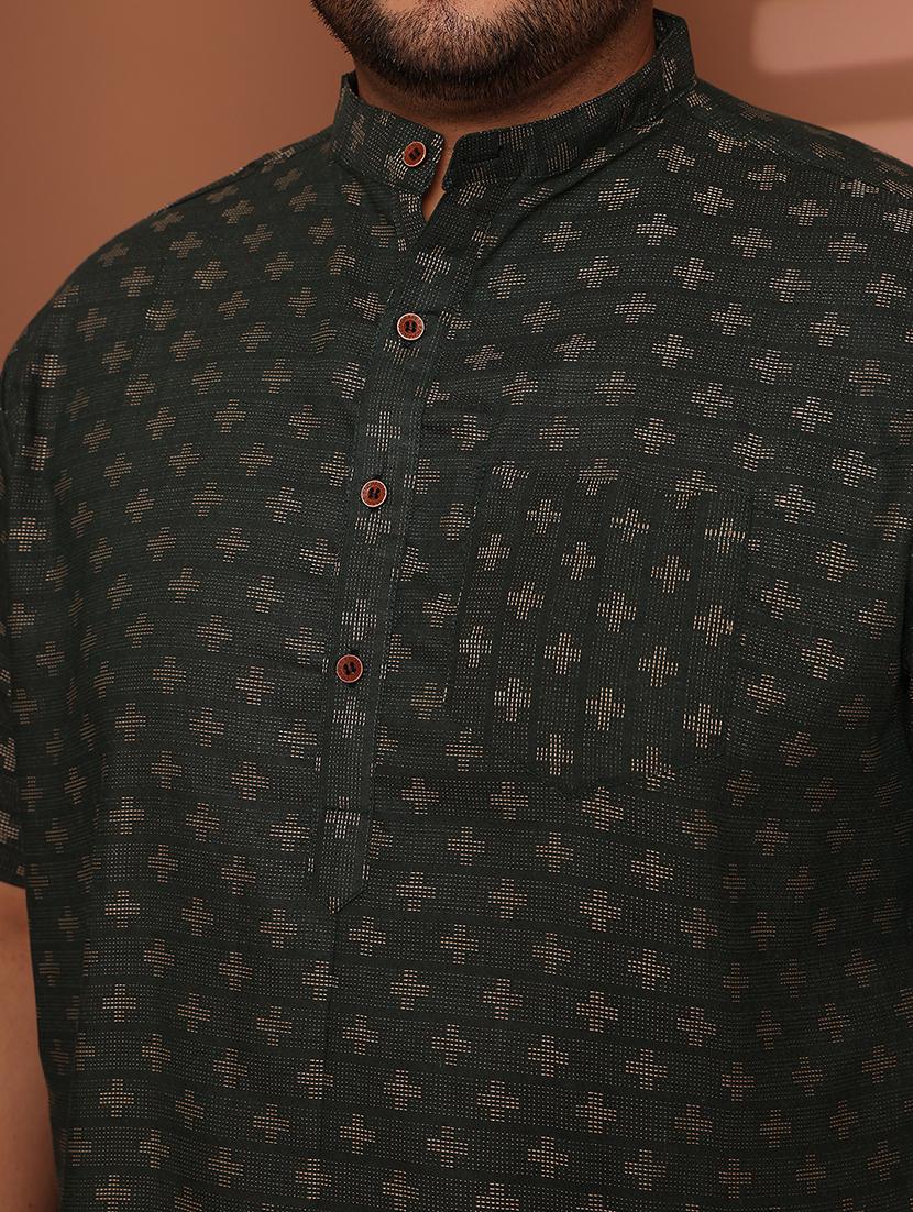 men self design mandarin neck short kurta - 21968167 - Standard Image - 6