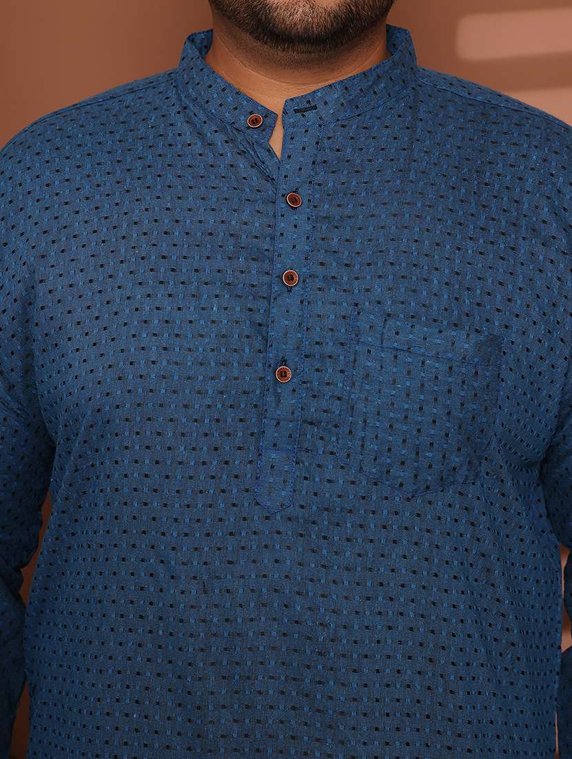 men self design mandarin neck long kurta - 21968168 -  Standard Image - 6