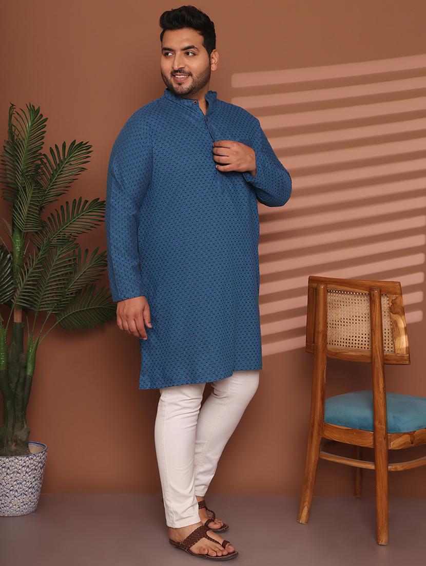 men self design mandarin neck long kurta - 21968169 - Standard Image - 1