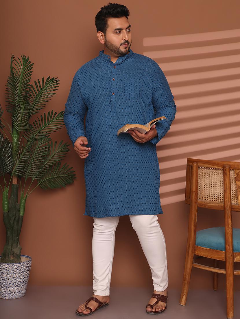 men self design mandarin neck long kurta - 21968169 - Standard Image - 4