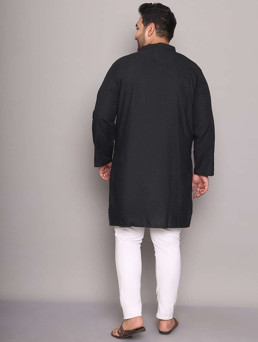 men self design mandarin neck long kurta - 21968170 -  Standard Image - 4