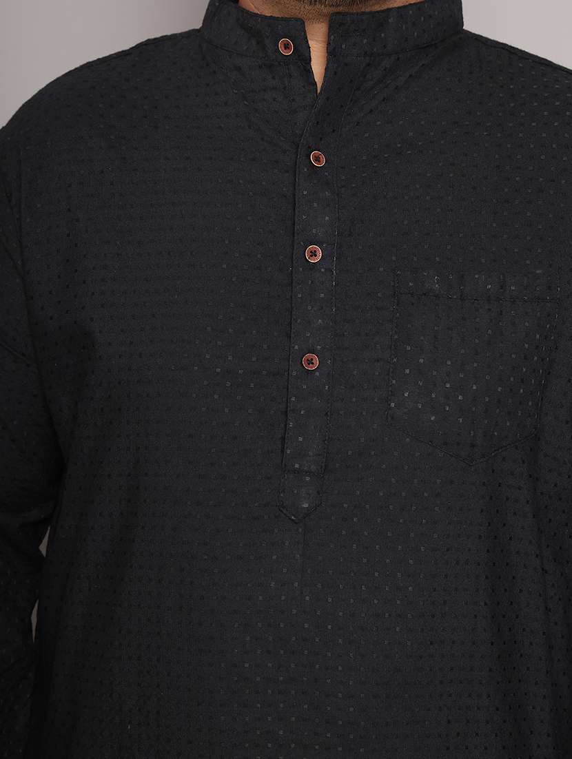 men self design mandarin neck long kurta - 21968170 -  Standard Image - 6
