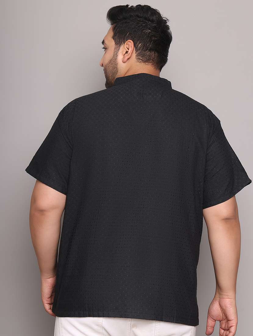 men self design mandarin neck short kurta - 21968171 -  Standard Image - 4