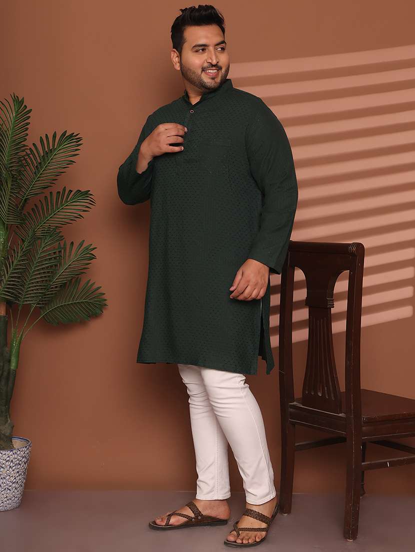 men self design mandarin neck long kurta - 21968172 -  Standard Image - 1