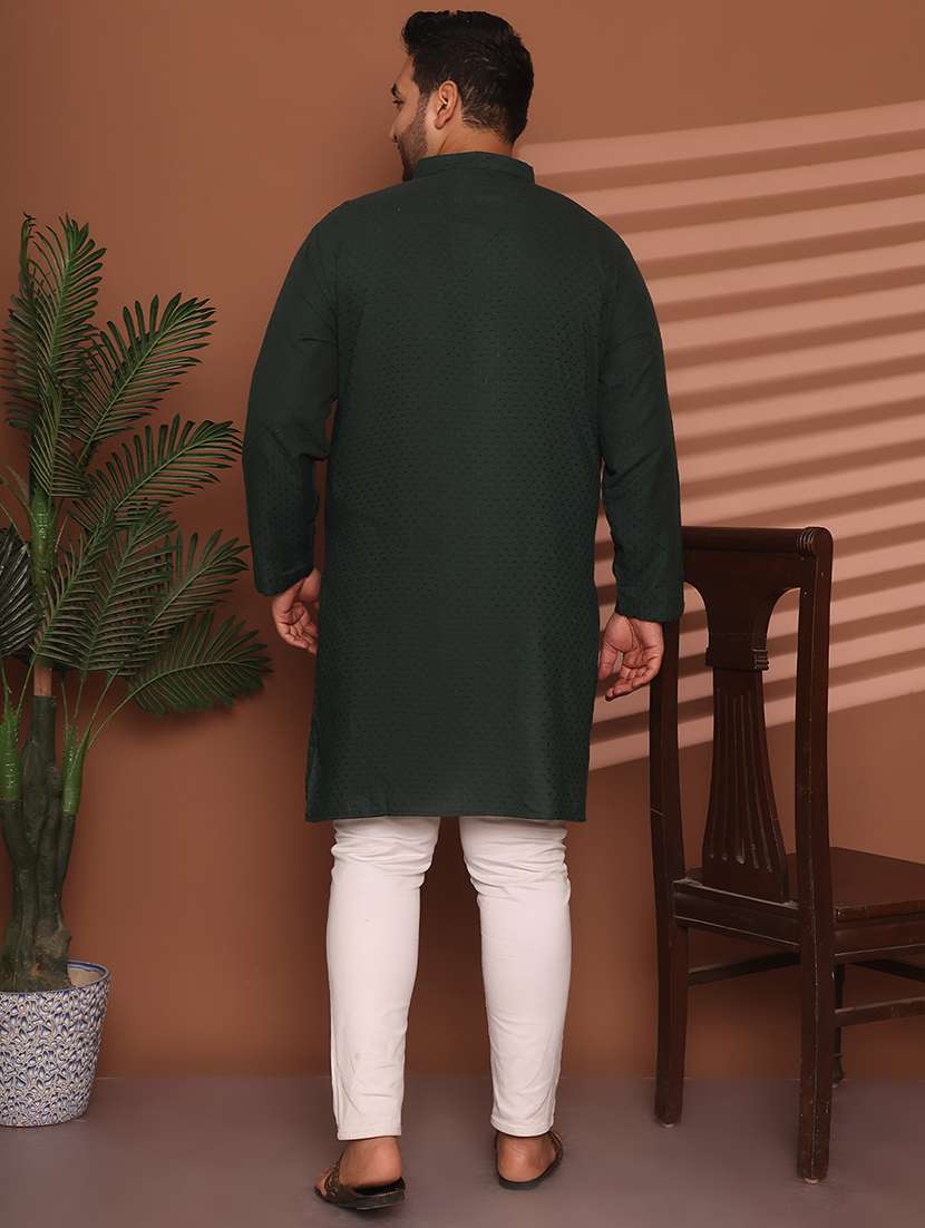 men self design mandarin neck long kurta - 21968172 -  Standard Image - 4