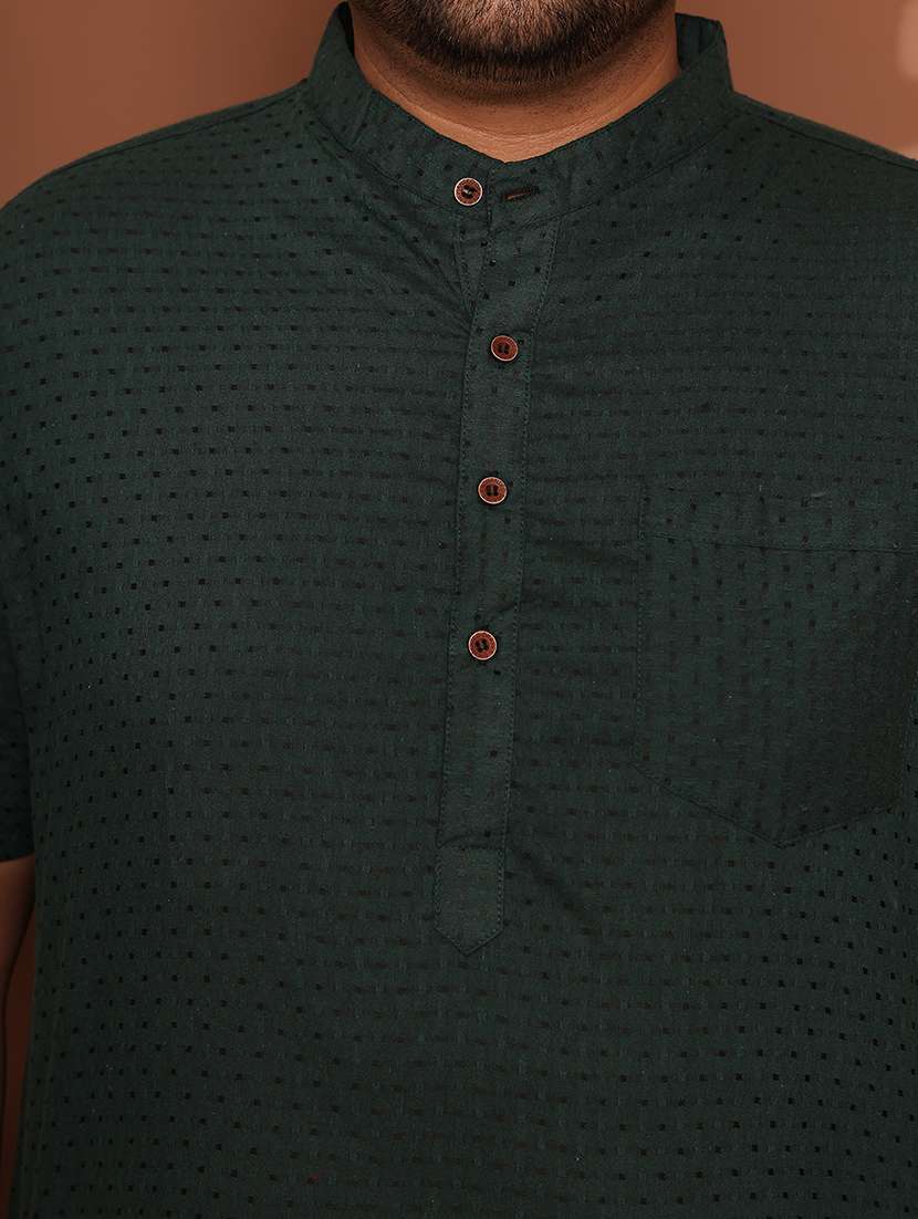 men self design mandarin neck short kurta - 21968173 -  Standard Image - 6