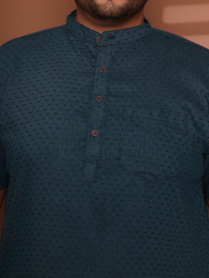 men self design mandarin neck short kurta - 21968175 - Standard Image - 6