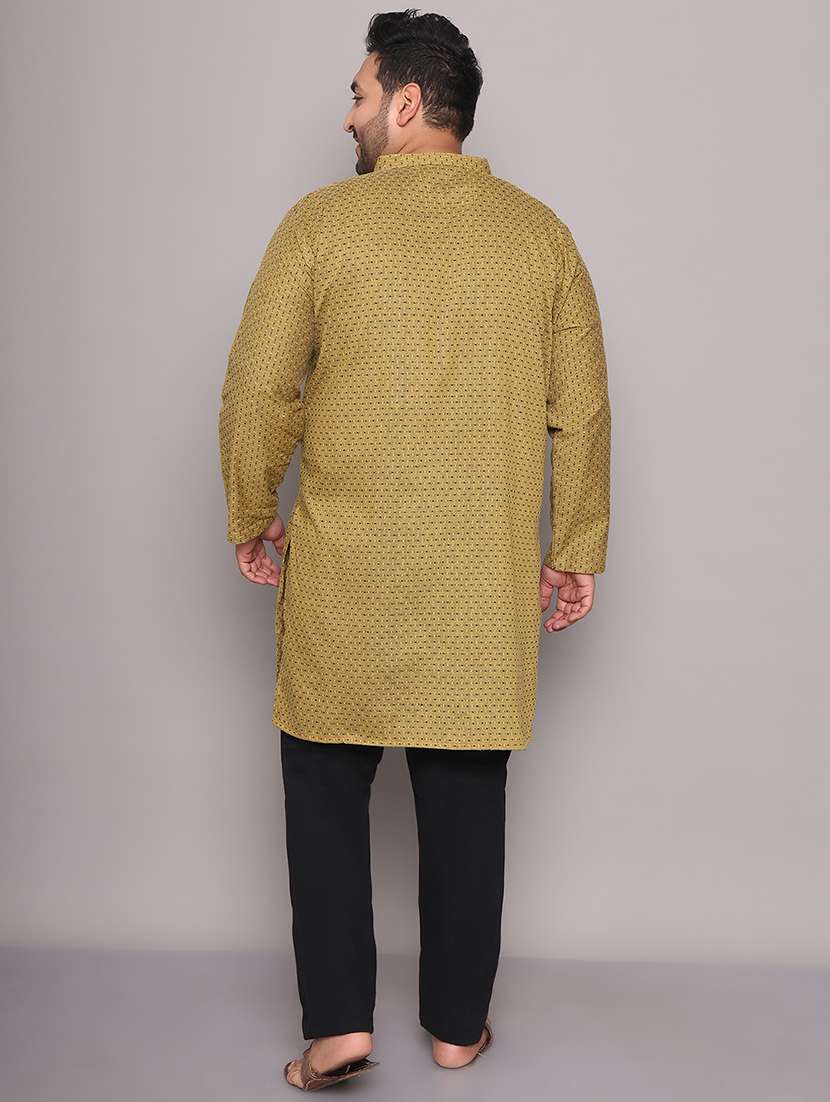 men self design mandarin neck long kurta - 21968176 - Standard Image - 4