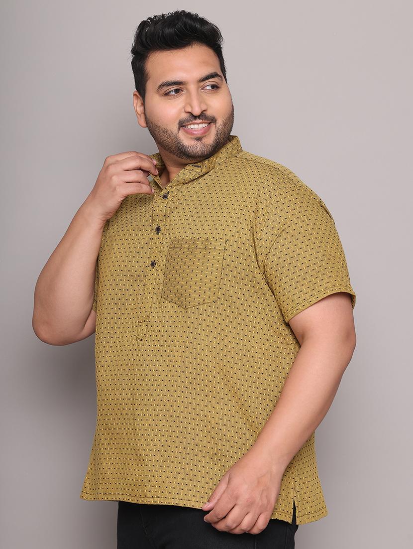 men self design mandarin neck short kurta - 21968177 - Standard Image - 1