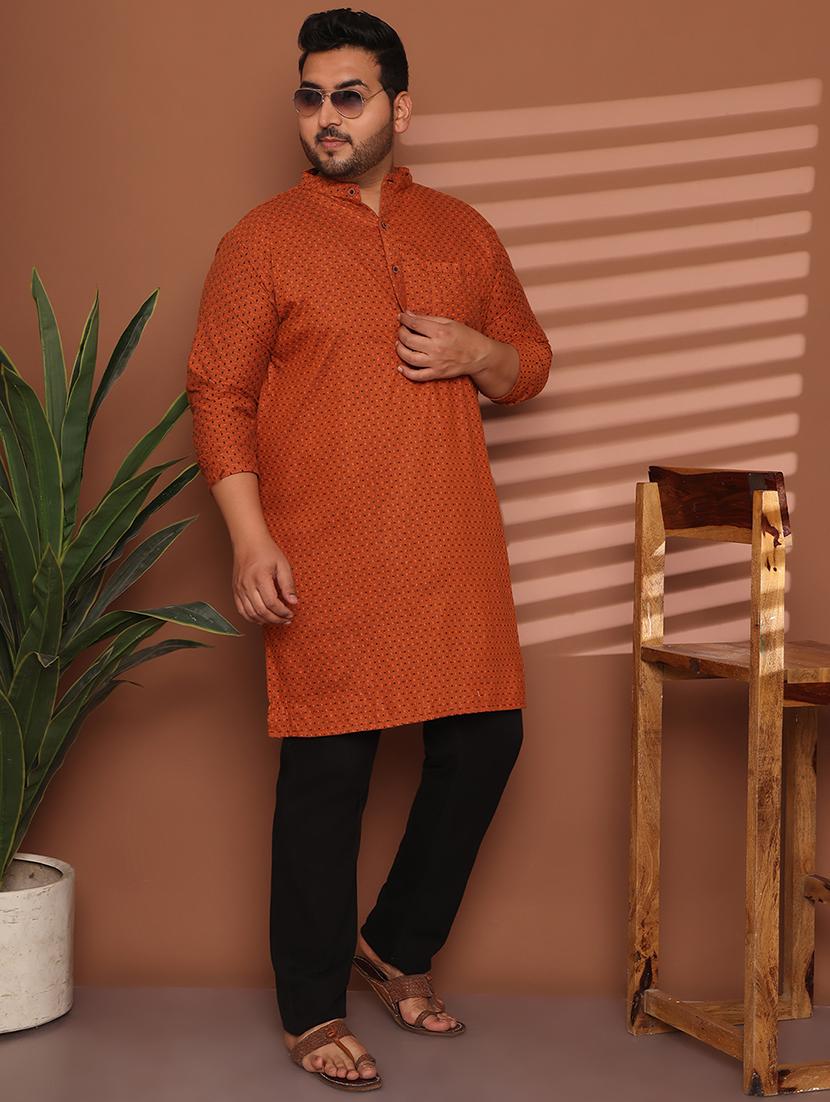 men self design mandarin neck long kurta - 21968178 -  Standard Image - 1